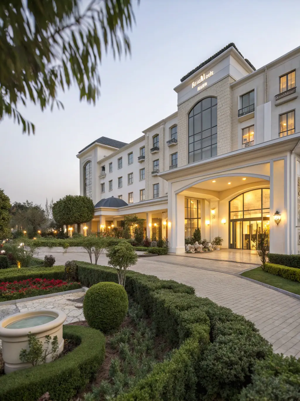 A visually appealing image of a well-maintained hotel property, signifying hospitality financing solutions, with a focus on guest satisfaction.