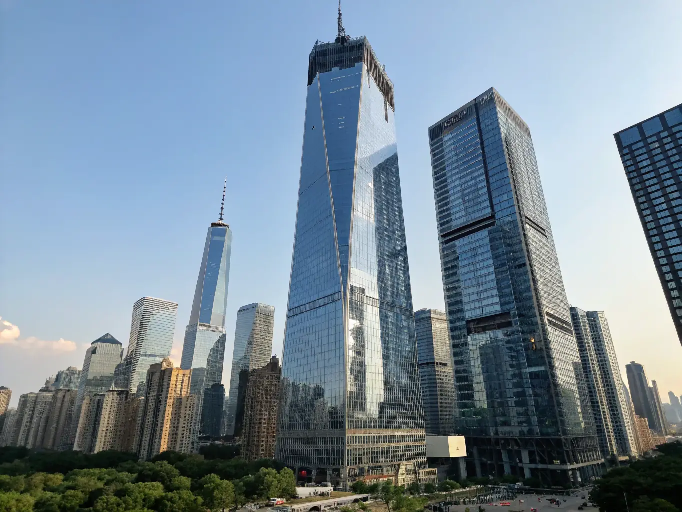 A high-rise commercial building with a focus on its architectural details, representing CMBS loans for large commercial properties.